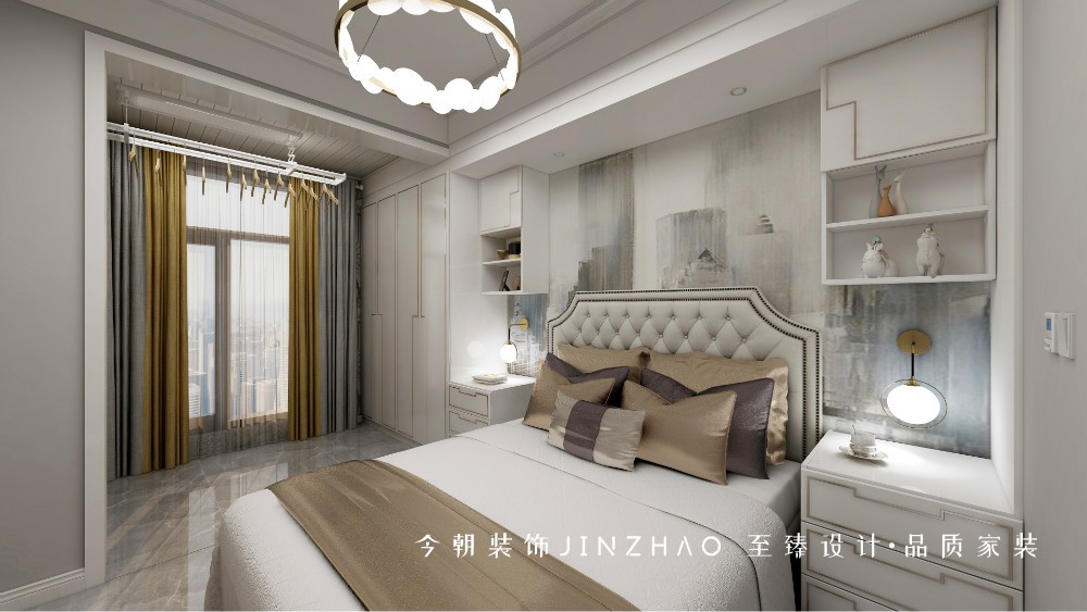 融創(chuàng)中心現(xiàn)代簡約風(fēng)格次臥裝修效果圖