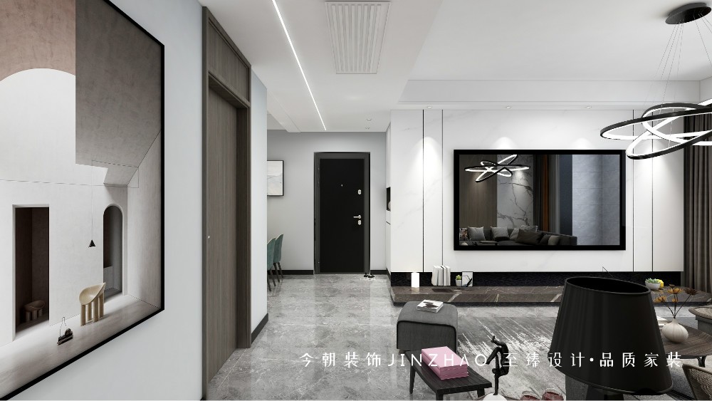 天洲視界城現(xiàn)代簡約風格玄關裝修效果圖