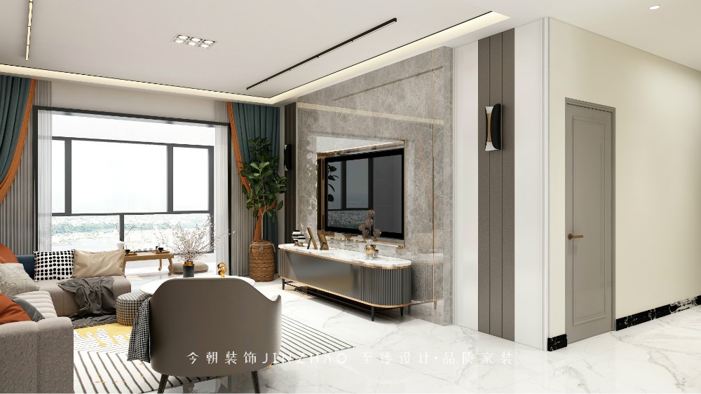 遠洋晟庭現(xiàn)代簡約風(fēng)格客廳裝修效果圖
