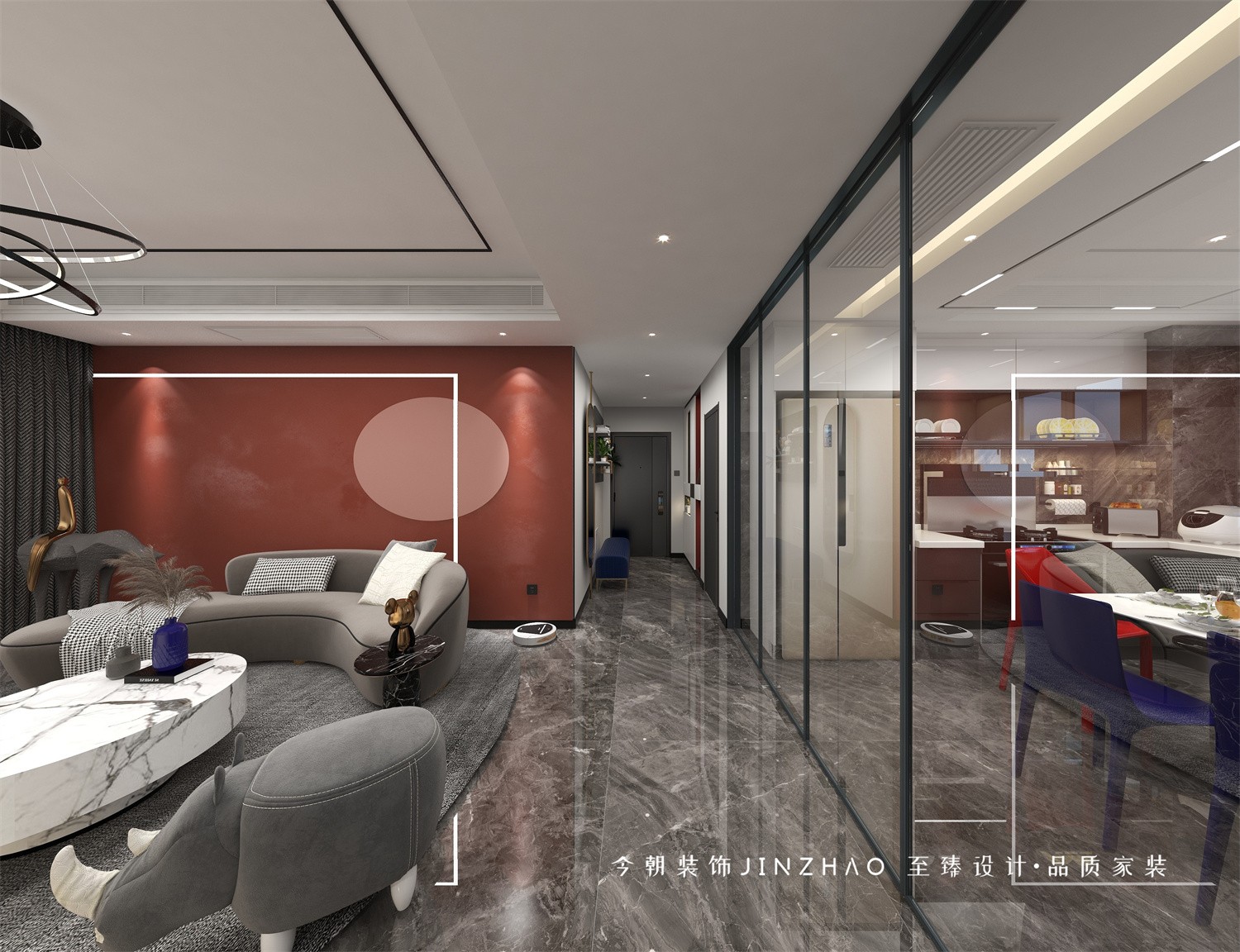 博雅盛世現(xiàn)代簡約風格客廳裝修效果圖