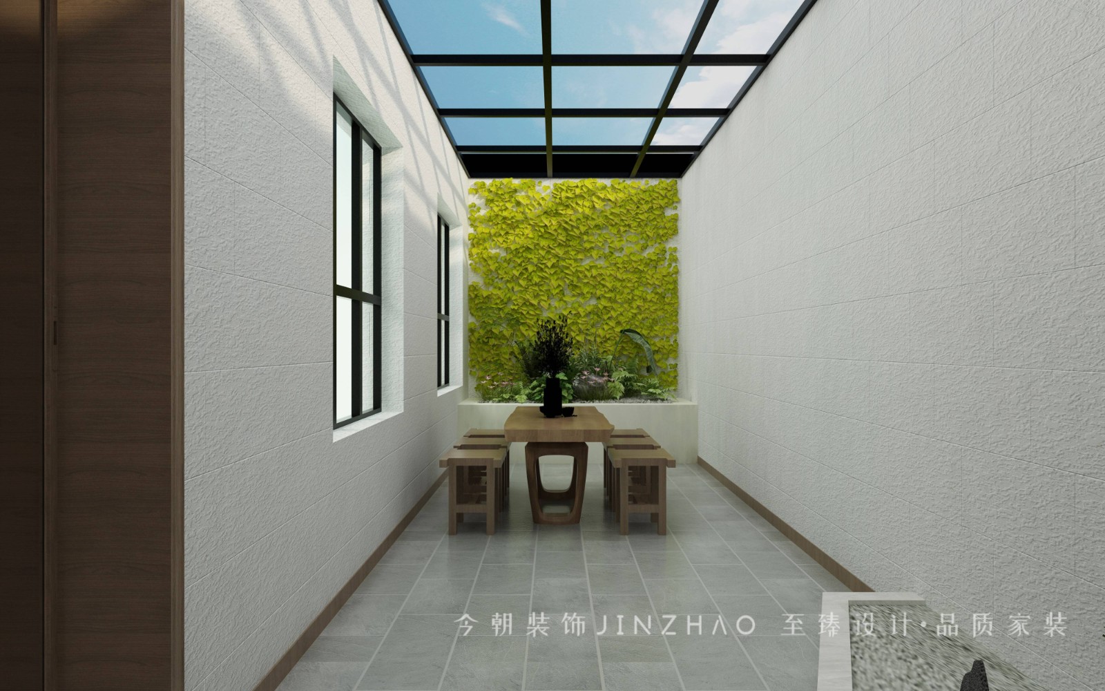 奧園小區(qū)267㎡下躍現(xiàn)代簡約風(fēng)格陽臺裝修效果圖