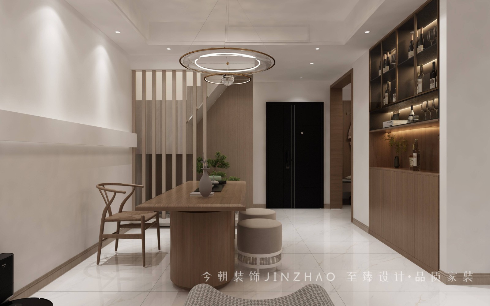奧園小區(qū)267㎡下躍現(xiàn)代簡約風(fēng)格書房裝修效果圖